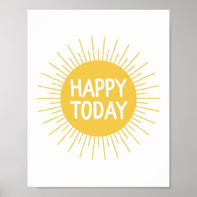 Affiche Jaune Joyeux aujourd'hui Inspirational Sun Citatio (Devant)