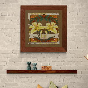 Affiche Jaune Lily Victorienne Fleur Gratitude Bonheur