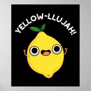 Affiche Jaune llujah Funny citron pistolet Dark BG