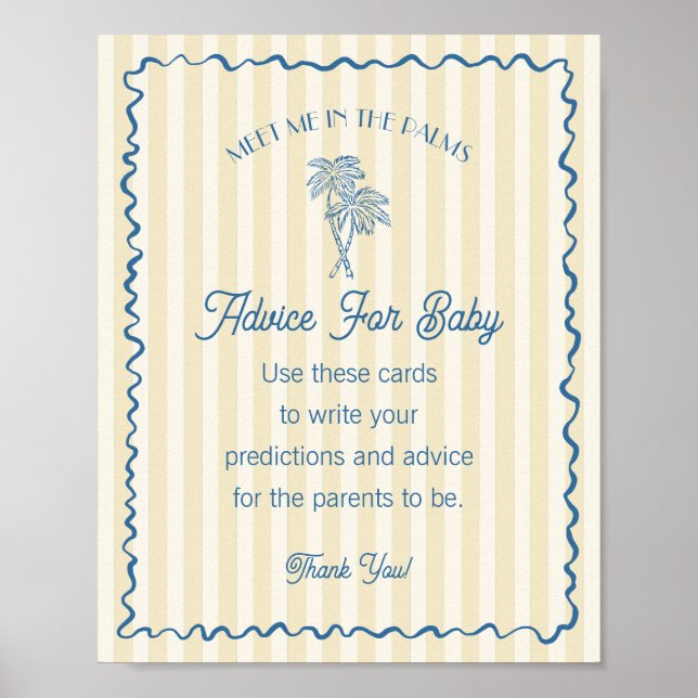 Affiche Jaune Pastel de Palm Springs Conseils pour bébé su (Devant)