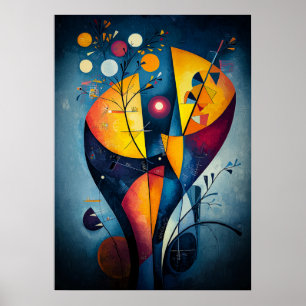 Affiche Jaune Rouge Bleu - Chef-d'œuvre cubiste Inspiré