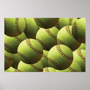 Affiche Jaune Softball Fastpitball Multiball
