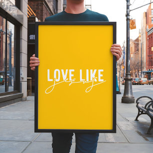 Affiche Jaune vif Amour comme Jésus chrétien