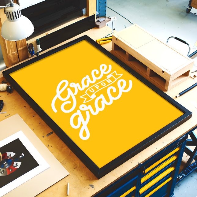 Affiche Jaune vif Grâce chrétienne sur grâce  (Créateur téléchargé)