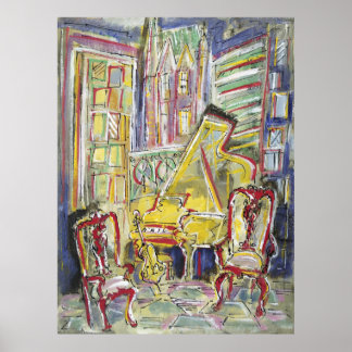 Affiche Jaune, Violoncelle, Mellow