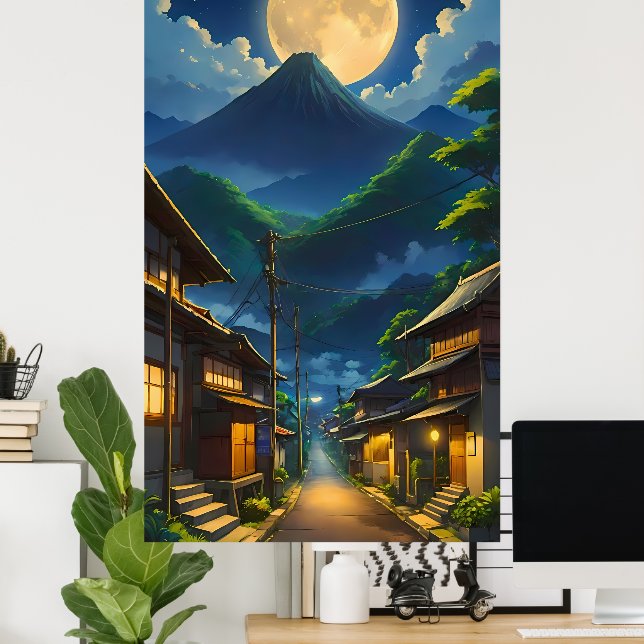 Affiche Java au clair de lune (Bureau à domicile)