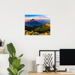 Affiche Java, Indonésie, photographie de paysage panoramiq