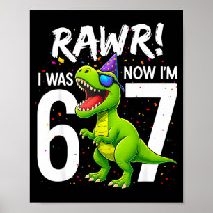 Affiche J'avais 6 ans maintenant j'ai 7 ans 7ème anniversa