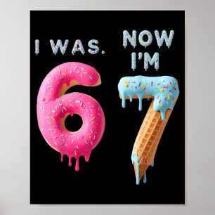 Affiche J'avais 6 ans maintenant j'ai 7 ans Anniversaire,