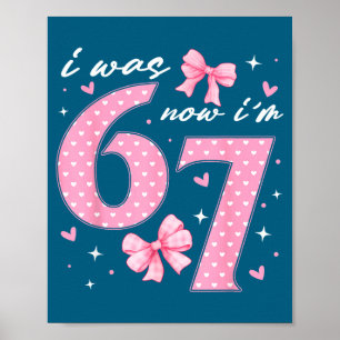 Affiche J'avais 6 ans maintenant j'ai 7 ans coquette noeud