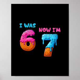 Affiche J'avais 6 ans maintenant j'ai 7 ans drôle 7ème ann