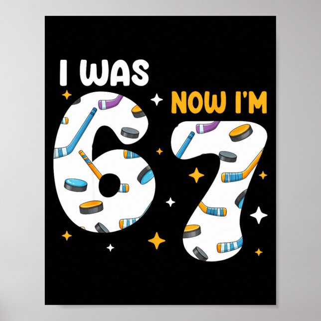 Affiche J'avais 6 ans maintenant j'ai 7 ans Hockey Anniver (Devant)