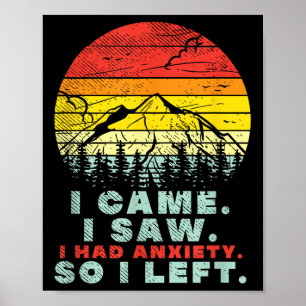 Affiche J'Avais De L'Anxiété, Vintage Coucher De Soleil Ra