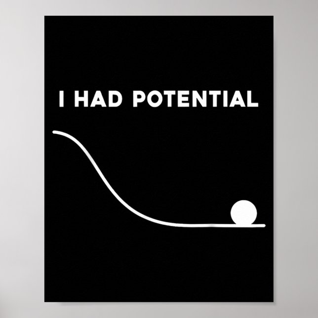 Affiche J'avais du potentiel Citation minimale drôle et sa (Devant)