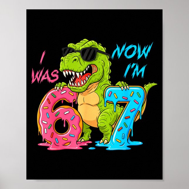 Affiche J'avais six ans maintenant j'ai sept ans T-rex din (Devant)