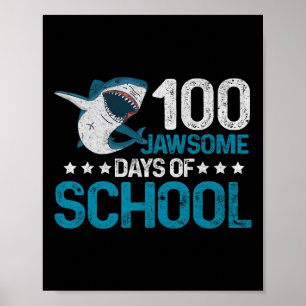 Affiche Jawsome Days School 100th Day Kids Boys Vintage No