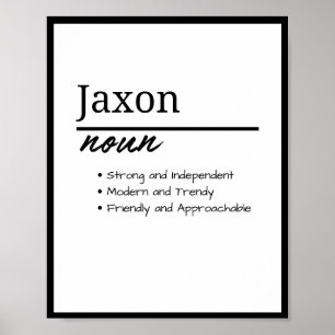 Affiche Jaxon, Définition de prénom garcon personnalisé