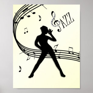 Affiche Jazz Dance Musique jaune