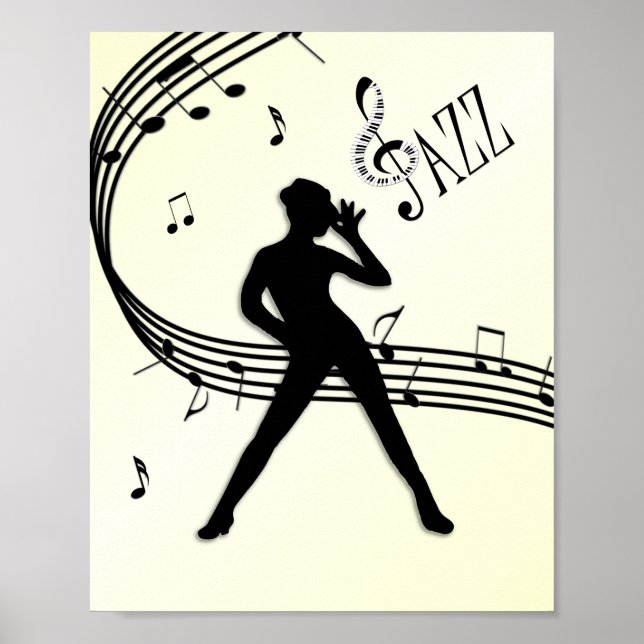 Affiche Jazz Dance Musique jaune (Devant)