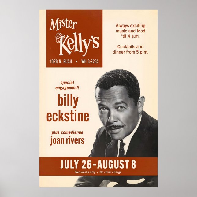 Affiche jazz de Billy Eckstine - Mister Kelly's (Devant)