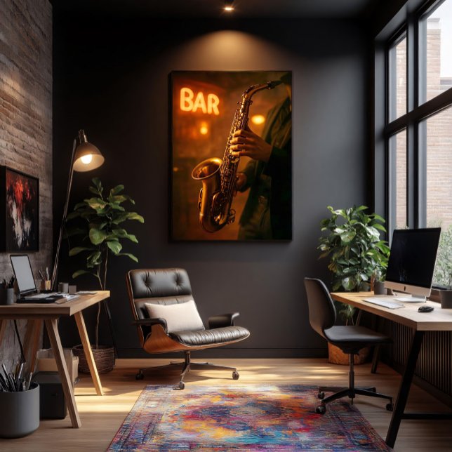 Affiche Jazz en lumières de bar (Créateur téléchargé)