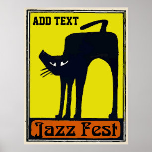 Affiche Jazz Fest Ajouter le texte Black Cat