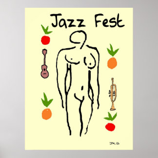 Affiche Jazz Fest Matisse Style figure, ajouter du texte