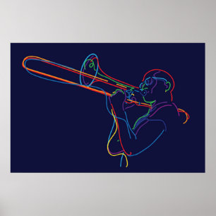 Affiche Jazz trombone player