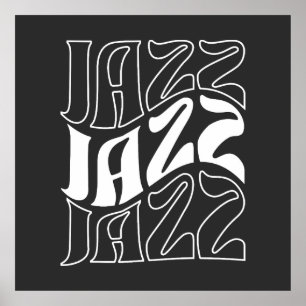 Affiche Jazz Wordmark Gras Contour