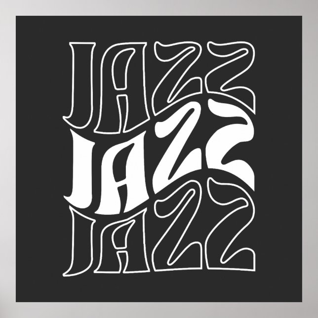 Affiche Jazz Wordmark Gras Contour  (Devant)