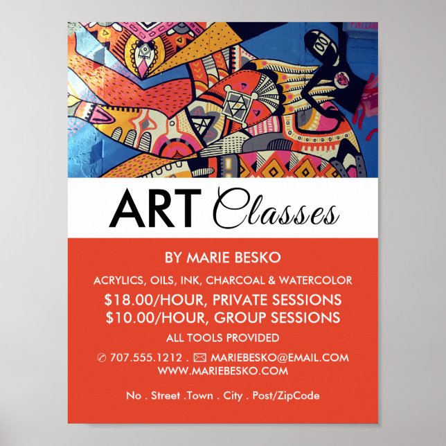 Affiche Jazzy Graffiti Art, Cours d'Art Publicité (Devant)