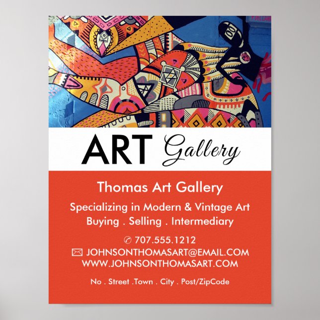 Affiche Jazzy Graffiti Art, Revendeur d'art, Galerie Adver (Devant)