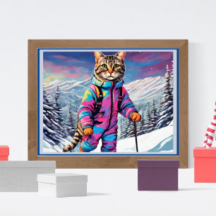 Affiche Jazzy kitty sur un circuit de ski