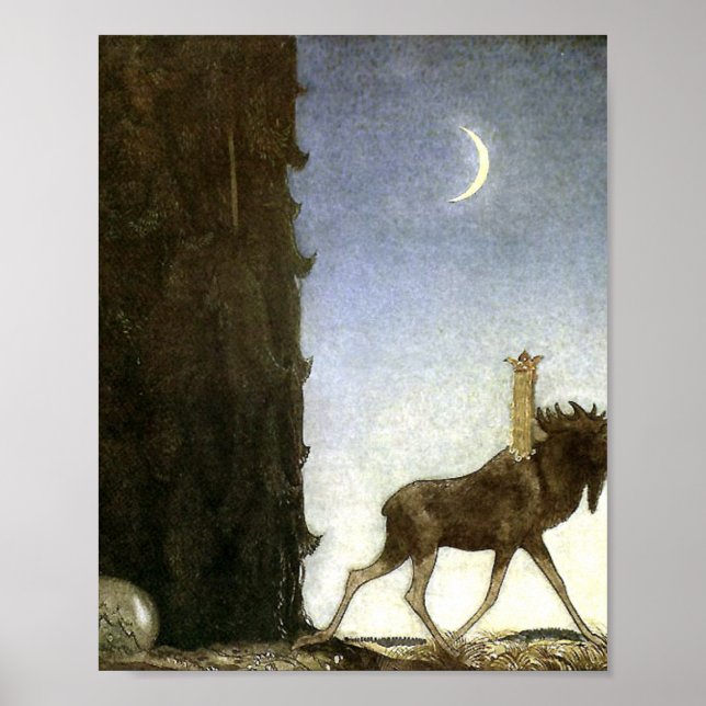 Affiche Jbleap the elk John Bauer (Devant)