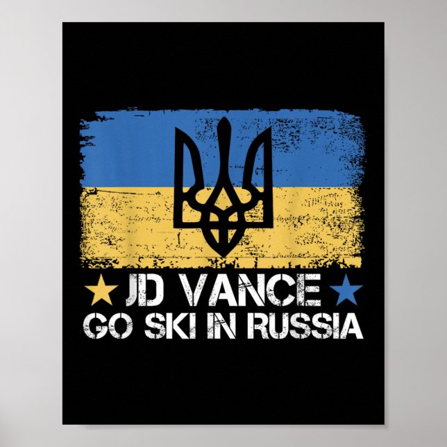 Affiche Jd Vance Go Ski En Russie Dit Drôle _ Trump 2 (Devant)