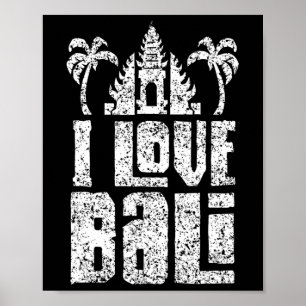 Affiche Je adore Li Indonesia Vagues estivales Vacances