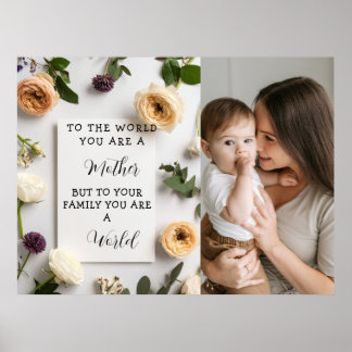 Affiche Je aime ma mère Cadeau de fête des mères floral