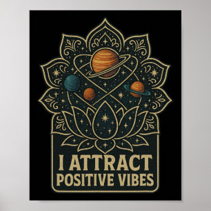 Affiche Je attire les vibrations positives Manifestation c