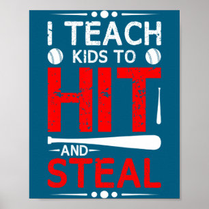 Affiche Je Baseball Enseigne Frappe Vol Sport