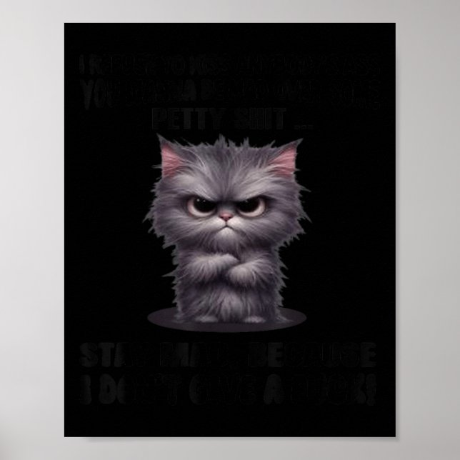 Affiche Je Chat Refuse Embrasser N'importe Qui Veut (Devant)
