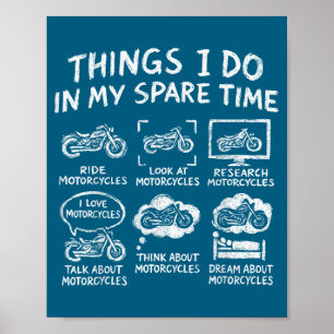 Affiche Je choses moto de motard de temps libre