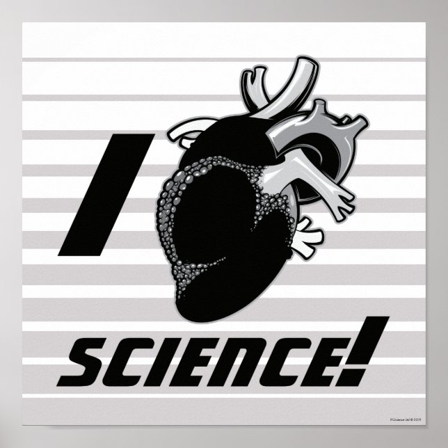Affiche Je (Cœur Anatomique) Science (Devant)