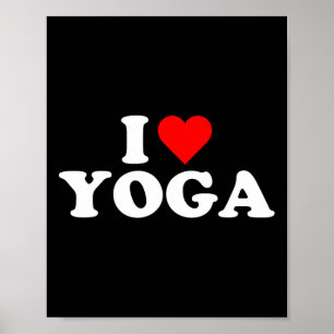 Affiche Je Cœur Yoga Thème de Fitness Cœur Rouge Sport Mig