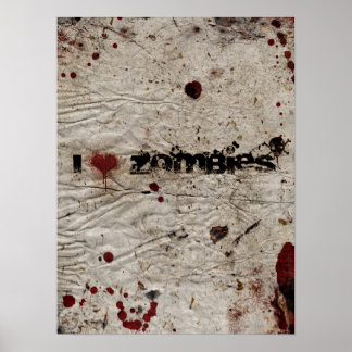 Affiche Je Coeur Zombies