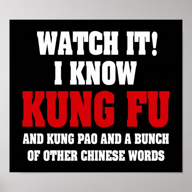 Affiche Je connais Kung Fu et Kung Pao - Funny Martial Art (Devant)