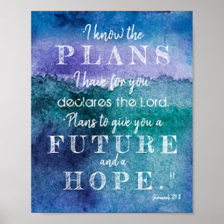 Affiche Je Connais Les Plans Écriture Bleu Purple Aquarell