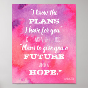 Affiche Je Connais Les Plans Écriture Rose Purple Aquarell