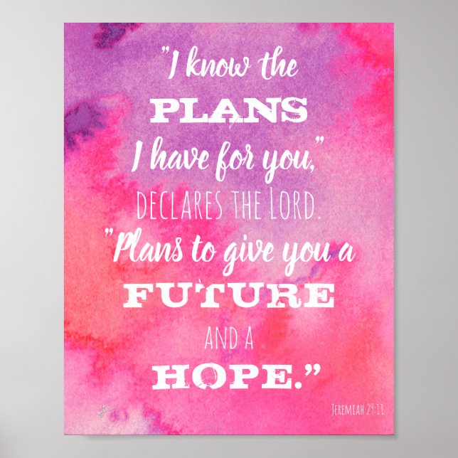 Affiche Je Connais Les Plans Écriture Rose Purple Aquarell (Devant)