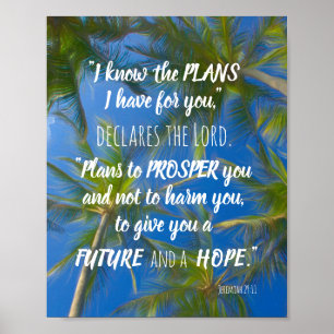 Affiche Je Connais Les Plans Palmiers Jeremiah 29:11