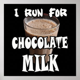 Affiche Je cours pour le lait chocolaté Running